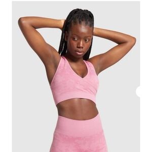 Gymshark Adapt Camo Seamless Sports Bra Pink Medium Workout Gym‎ Activewear